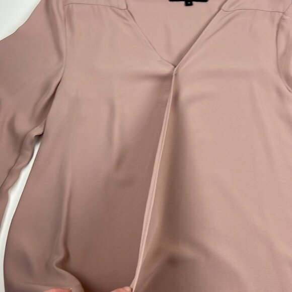Olivaceous Dusty Rose Crossover Long Sleeved Blouse with  Flared Sleeves - Picture 6 of 11